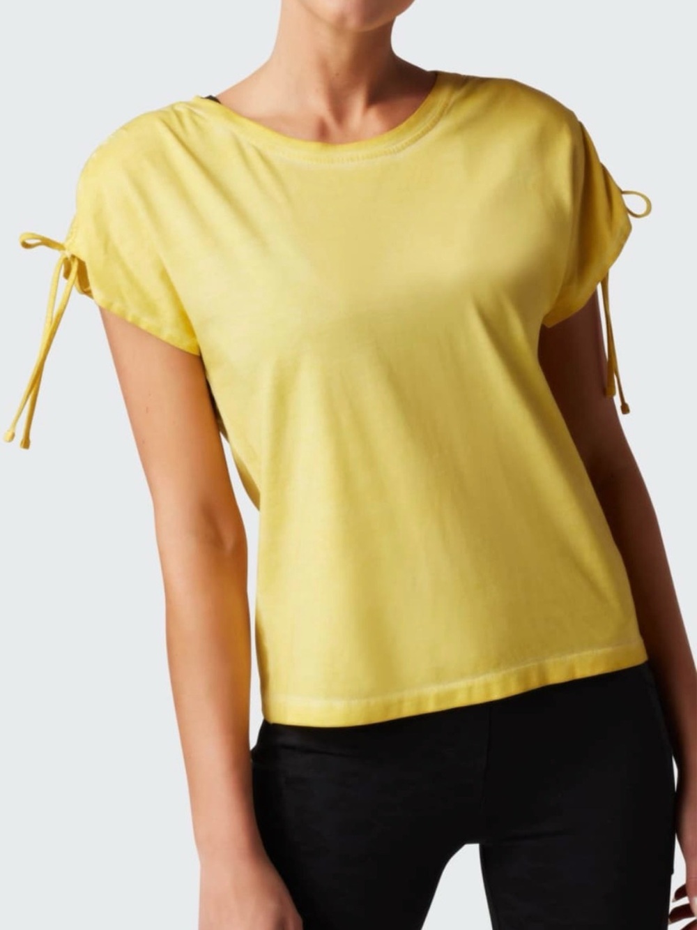 Blanc Noir Vintage Wash Ruched Top